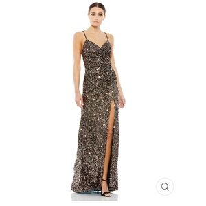 Ieena for Mac Duggal SEQUINED GATHER WAIST GOWN NWT - Size 8 - 55700